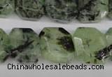 CRU194 Top-drilled 15*17mm faceted rectangle green rutilated quartz beads