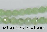 CRU201 15.5 inches 8mm faceted round green rutilated quartz beads