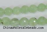 CRU204 15.5 inches 14mm faceted round green rutilated quartz beads