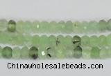 CRU205 15.5 inches 4*6mm faceted rondelle green rutilated quartz beads