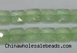 CRU212 15 inches 10*10mm faceted square green rutilated quartz beads