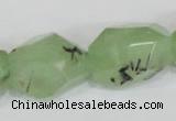 CRU218 15*20mm – 18*25 faceted nuggets green rutilated quartz beads