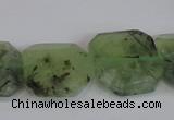 CRU223 15.5 inches 20*20mm freeform green rutilated quartz beads