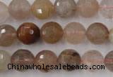CRU404 15.5 inches 12mm faceted round Multicolor rutilated quartz beads