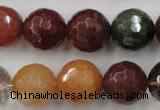 CRU416 15.5 inches 16mm faceted round Multicolor rutilated quartz beads