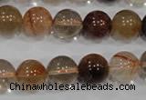 CRU456 15.5 inches 12mm round Multicolor rutilated quartz beads