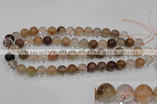 CRU457 15.5 inches 14mm round Multicolor rutilated quartz beads