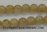 CRU551 15.5 inches 6mm round golden rutilated quartz beads