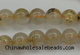 CRU552 15.5 inches 8mm round golden rutilated quartz beads