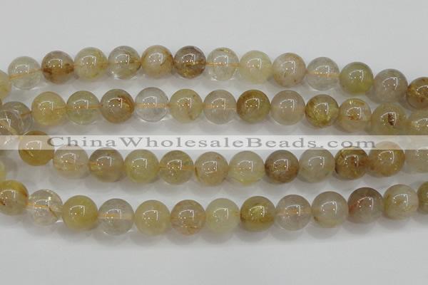 CRU555 15.5 inches 14mm round golden rutilated quartz beads