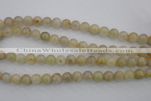 CRU583 15.5 inches 10mm round golden rutilated quartz beads