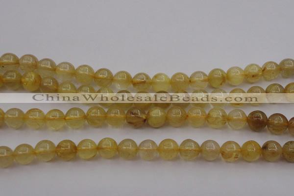 CRU604 15.5 inches 10mm round golden rutilated quartz beads