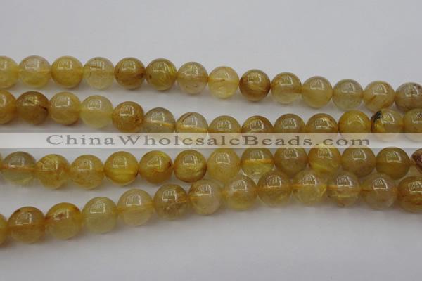 CRU606 15.5 inches 12mm round golden rutilated quartz beads