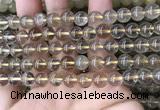 CRU631 15.5 inches 8mm round golden rutilated quartz beads