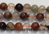 CRU653 15.5 inches 8mm round Multicolor rutilated quartz beads