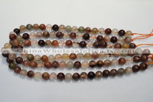 CRU653 15.5 inches 8mm round Multicolor rutilated quartz beads