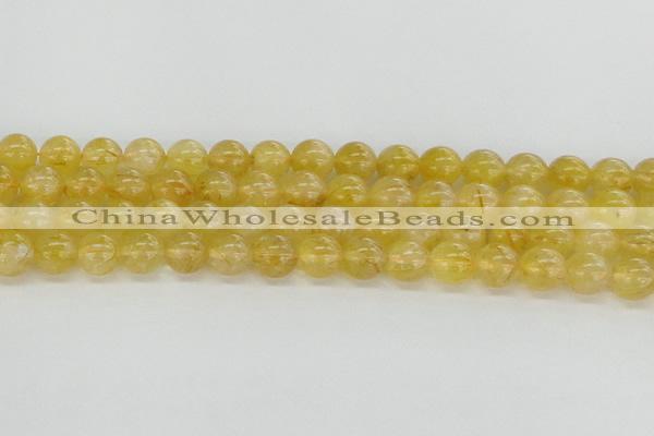 CRU660 15.5 inches 8mm round golden rutilated quartz beads