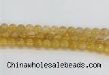 CRU661 15.5 inches 10mm round golden rutilated quartz beads