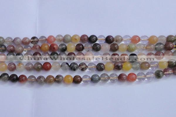 CRU751 15.5 inches 6mm round Multicolor rutilated quartz beads