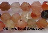 CRU767 15.5 inches 8mm faceted nuggets mixed rutilated quartz beads