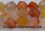 CRU768 15.5 inches 10mm faceted nuggets mixed rutilated quartz beads