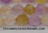 CRU774 15.5 inches 12mm faceted nuggets lavender amethyst & citrine beads