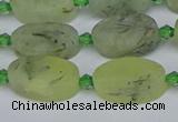 CRU781 15.5 inches 10*16mm oval green rutilated quartz beads