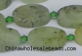 CRU783 15.5 inches 13*20mm oval green rutilated quartz beads