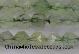 CRU791 15.5 inches 6mm faceted nuggets green rutilated quartz beads