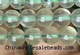 CRU811 15.5 inches 6mm round green rutilated quartz beads