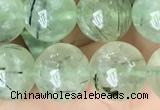 CRU814 15.5 inches 12mm round green rutilated quartz beads