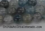 CRU853 15.5 inches 10mm round blue rutilated quartz beads