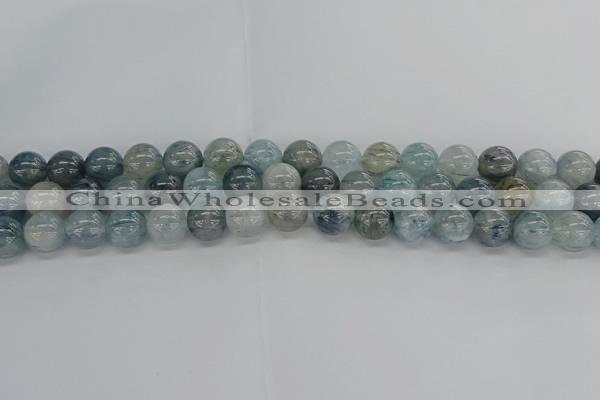 CRU854 15.5 inches 12mm round blue rutilated quartz beads
