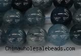 CRU862 15.5 inches 12mm round blue rutilated quartz beads