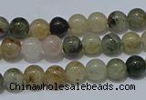 CRU900 15.5 inches 4mm round green rutilated quartz beads wholesale