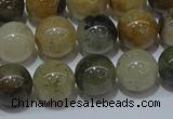 CRU903 15.5 inches 10mm round green rutilated quartz beads wholesale