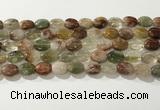 CRU920 15.5 inches 9*12mm oval mixed rutilated quartz beads wholesale