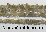 CRU929 15.5 inches 6*8mm - 10*12mm chips golden rutilated quartz beads