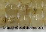 CRU951 15.5 inches 7mm round golden rutilated quartz beads