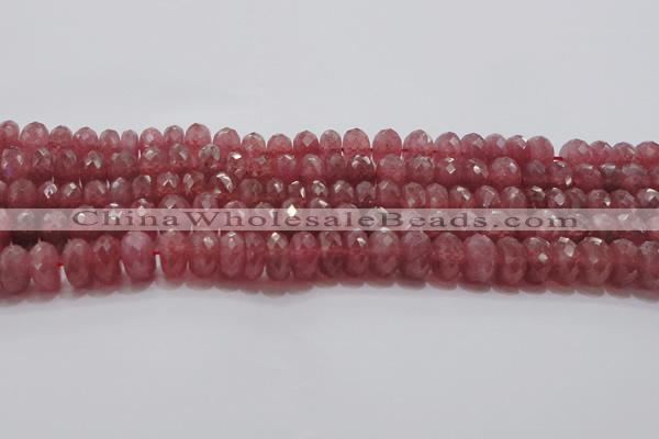 CRZ1105 15.5 inches 6*10mm faceted rondelle AAA+ grade ruby beads