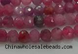 CRZ1120 15.5 inches 4mm faceted round natural ruby gemstone beads