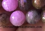 CRZ1133 15.5 inches 10mm faceted round ruby sapphire beads