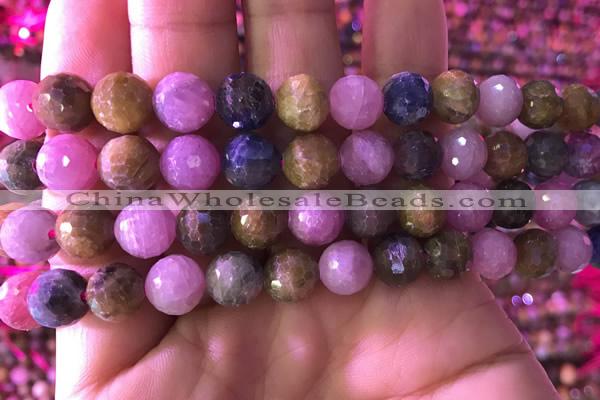 CRZ1133 15.5 inches 10mm faceted round ruby sapphire beads