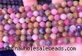 CRZ1141 15.5 inches 7mm faceted round ruby sapphire beads