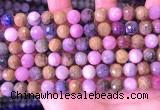 CRZ1142 15.5 inches 8mm faceted round ruby sapphire beads