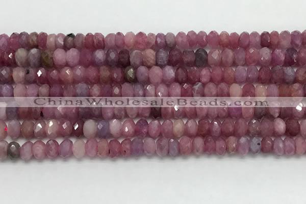 CRZ1151 15.5 inches 3.5*5.5mm faceted rondelle natural ruby beads