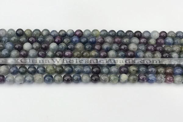 CRZ1161 15.5 inches 6mm round ruby sapphire gemstone beads