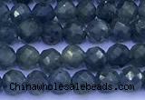 CRZ1173 15 inches 4mm faceted round sapphire beads