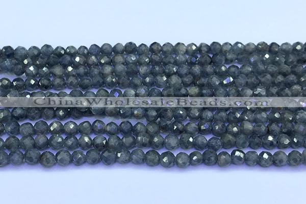 CRZ1174 15 inches 4mm faceted round sapphire beads