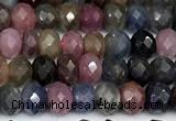 CRZ1176 15 inches 4*6mm faceted rondelle ruby sapphire beads